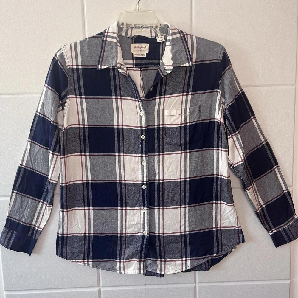 Weatherproof Vintage Women’s Flannel Shirt Size XL Extra Large Long Sleeve